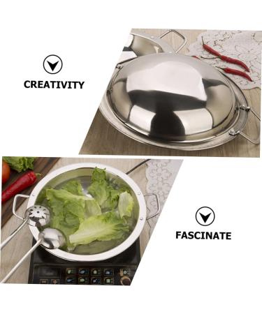 PRETYZOOM Dry Pot Amphora Hot Pot Chaffing Dishes Stainless Steel Cookware Flat Bottom Wok Pan Non Stick Frying Pans Stainless Steel Saute Pan Cookware for Kitchen Home Accessory 28X28X5.5CM Silver - Buy Online on GoSupps.com