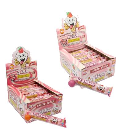 Zed Candy Strawberry & Vanilla Raspberry & Vanilla Ice Cream Jawbreaker 6 Pack 49.5g | Pick Any Flavour & Number of Packs