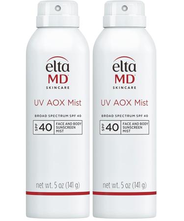 EltaMD UV AOX Mist Mineral Sunscreen Spray SPF 40 Broad Spectrum Face and Body Sunscreen with Zinc Oxide 100% Mineral Active Hydration Boost with Antioxidants Moisturizer with SPF 40 5 oz