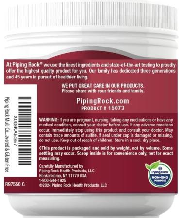 Piping Rock Multi Collagen Protein Powder | 16 oz Unflavored | 10 000mg Peptides Complex | Type i ii iii v x | Gluten Free Non-GMO Supplement - Buy Online on GoSupps.com