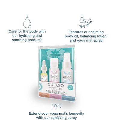 Cuccio SOMATOLOGY Yoga Essentials Kit with Bergamot Orange Oil, Chamomile Lotion, and Mat Cleanser - 3 Pieces - Buy Online on GoSupps.com