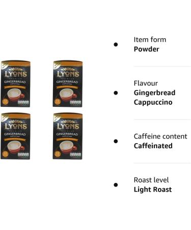 Lyons Premium Instant Coffee Bag Sachets + FabFinds Assorted Gift Mug (Gingerbread Cappuccino 4X 12Sachets) 1 720.0 gram - Buy Online on GoSupps.com