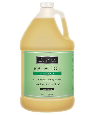 Bon Vital Naturale Massage Oil Made with Natural Ingredients for an Earth-Friendly Massage Revives and Rehydrates Dry Skin Naturally with Green Tea Extract 1 Gal Label may Vary 1 Gallon