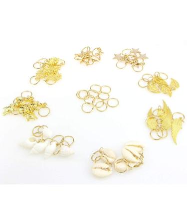 50-Piece Gold Hair Accessory Set | Needle Rings Clips Headbands & Charms - Stylish Copper & Shell Designs for Braid & Updo - Buy Online on GoSupps.com
