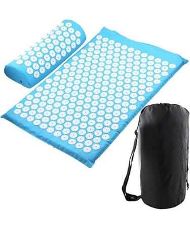 Dunlap Massage Cushion 62x38 cm - Acupressure Massage Pillow & Yoga Mat for Back Pain Relief - Blue - Buy Online on GoSupps.com