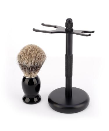 CSB Pure Badger Hair Wood Handle Shaving Brush with Chrome Razor and Brush Stand