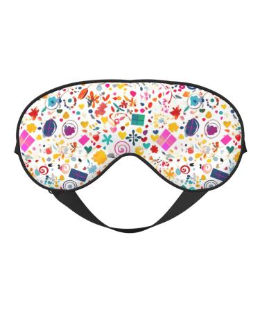 Happy Birthday Background Unisex Elastic Adjustable Buckle Design Blackout Sleep Eye Mask for Home Travel Yoga Office Nap