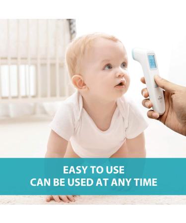 Touchless Infrared Thermometer for Adults Kids Baby - LCD Display, Fever Alarm - Non Contact Digital Forehead Thermometer (Blue) - Buy Online on GoSupps.com