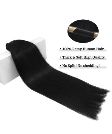 Doores Clip-In Extensions | Real Hair Deep Black 35cm (14 Inch) | 120g - 7 Piece Set - Natural Straight Hair - Buy Online on GoSupps.com
