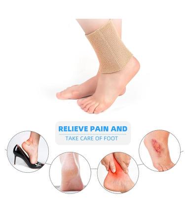 Dioch Ankle Support Sleeves for Figure Skating | Elastic Sport Foot Protection for Men & Women | Skin Color Ankle Guard - Buy Online on GoSupps.com