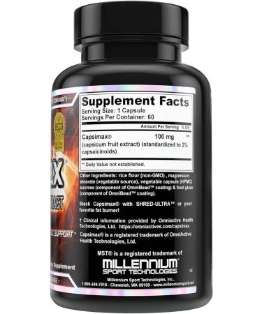 Capsimax Supplement 100mg V Capsules 60 Servings Clinically Dosed Weight Management Thermogenic Appetite Control Calorie Burning Metabolic Health Stimulant Free. BSCG Certified - Buy Online on GoSupps.com
