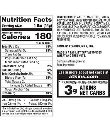Atkins Caramel Chocolate Nut Roll Bar - Keto-Friendly Snack (5 Bars, 1.55oz) - Buy Online on GoSupps.com