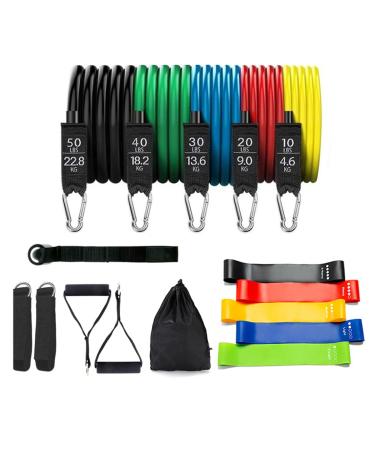 16PCS Resistance Bands Set - Maximum Weight of 150 lbs. Perfect for Indoor and Outdoor Sports Fitness Suspension Speed Strength Baseball Softball Training Home Gym and Yoga