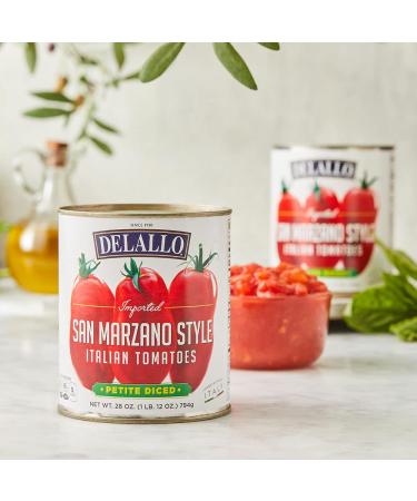 DeLallo San Marzano Style Petite Diced Tomatoes - 28 oz Cans, Pack of 3 | Authentic Italian Flavor - Buy Online on GoSupps.com