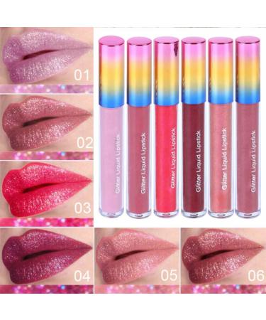 Allbestaye Velvet Matte Glitter Flip Lipgloss - Waterproof Long Lasting Lip Tint | Diamond Flash Shimmer Lipstick 03# - Buy Online on GoSupps.com