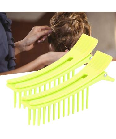 2pcs Hair Styling Clips - Non-slip Matte Handle, ABS Splint, Fluorescent Green - Buy Online on GoSupps.com