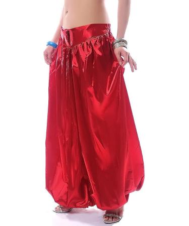 Wuchieal Satin Tribal Harem Belly Dance Pants - Red Lantern Pant - Buy Online on GoSupps.com