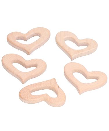 Buy 5pcs Heart Shaped Baby Teethers - DIY Polished Necklace Pendant Crafts for Teething Relief - Buy Online on GoSupps.com