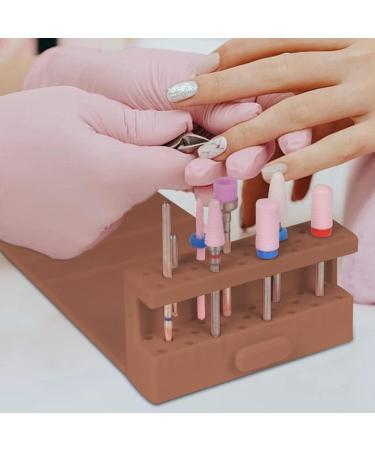 Nail Drill Bit Storage Waters Nail Drill Bit Organizer Organizer Nail Drill Bit Organizer 23 Holes Small Nail Tool Display Rack Brown - Buy Online on GoSupps.com