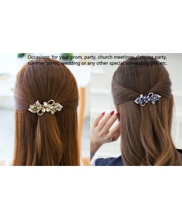 fdsmall Small Hair Barrettes Clips Flower Bow Design Crystal Diamond Hairpin Hair Accessories Hair Clips - Champagne - Buy Online on GoSupps.com