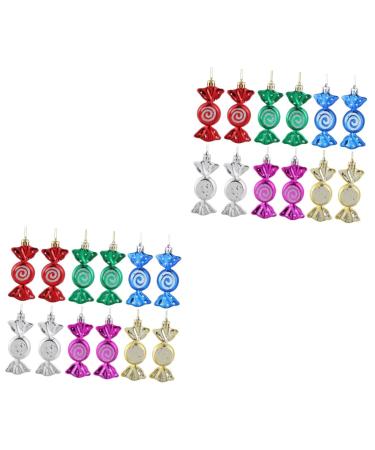 STOBAZA 36 Pcs Candy Pendant Christmas Candy Shaped Ornaments Plastic Christmas Tree Charm