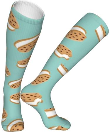 Cookie Sandwich Ice Cream Novel Compression Socks for Men & Women - 15-20 mmHg Circulation Support for Running & Cycling - Buy Online on GoSupps.com