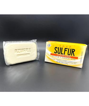 Sulfur & Salicylic Soap Acne Treatment (3 Pack) - Jab n de Azufre + cido Salic lico para Acn - Buy Online on GoSupps.com