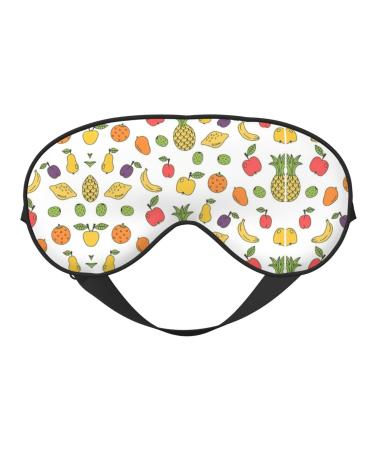 SSIMOO Banana Strawberry Pineapple Sleep Mask-Adjustable Breathable Fashionable Eye Mask for A Comfortable Sleep Experience Black