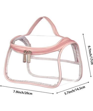 Heavy Duty Waterproof Clear Cosmetic Bag - Pink Travel Makeup & Toiletry Organizer - Buy Online on GoSupps.com