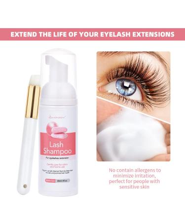 Eyelash Shampoo for Extensions - 60ml Bubble Gum Foam Cleaner for Salon & Home Use - Buy Online on GoSupps.com