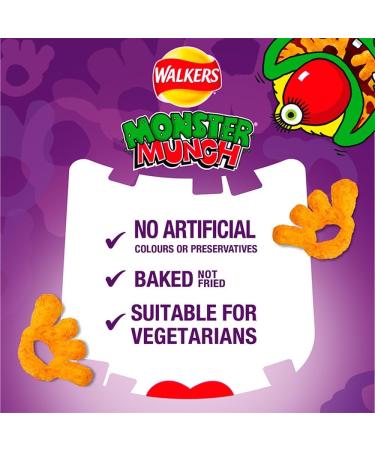 Walkers Monster Munch PICKLED ONION Snacks Crisps 15 x 72g Bags - Buy Online on GoSupps.com