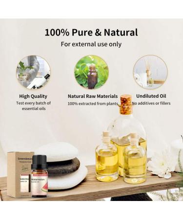 GREENSLEEVES Watermelon Essential Oil, 10ml Pure Plant-Based Fragrance Oil for Aromatherapy, Essential Oils for Diffuser, Air Freshener, Massage, Bath Bomb, Scented Candle Soap Making - Buy Online on GoSupps.com