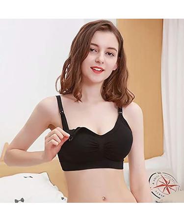 Dreamburn Maternity Nursing Bra | Wireless & Seamless | Comfortable Breastfeeding | XXL | Black/Beige/Pink | Adjustable Hooks & Removable Pads - Buy Online on GoSupps.com