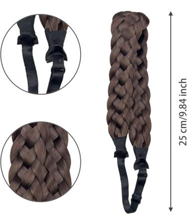 Braid Headband 5 Strands Synthetic Hair Braided Headband with Adjustable Elastic Stretch Chunky & Wide Plaited Braid Hair Band Hairpiece Style 3 - Buy Online on GoSupps.com
