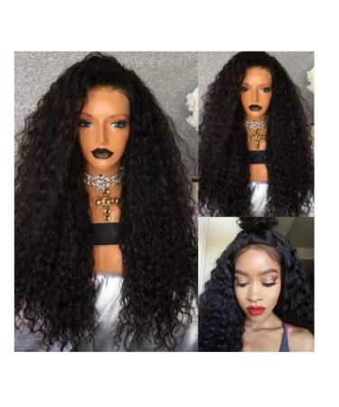 BGHJUE N Wig Black Small Volume Fluffy Synthetic Wig With Side Fringe Blend 50% Human Hair High Density Glueless Wigs For Women