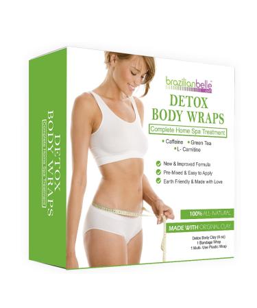 Brazilian Belle Detox Clay Body Wraps for Women | Quick 30 Minute Formula with Bentonite Clay Bandage Wrap and Plastic Wrap 8 Ounce (Pack of 3)