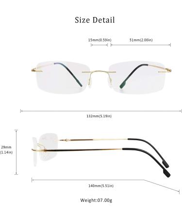 LifeArt Blue Light Blocking Computer Reading Glasses | Anti Blue Rays | Reduce Eyestrain | Stylish Rimless Frame Tinted Lens for Men and Women (Golden, No Magnification) - 02_858_golden - Buy Online on GoSupps.com