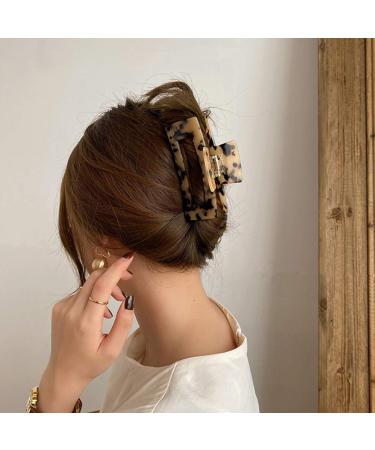 Large Cutout Tortoise Shell Hair Claw Clip - French Design Rectangle Hair Clamp for Women and Girls - Buy Online on GoSupps.com