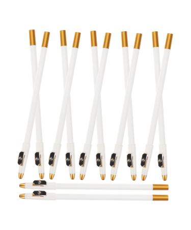 SAFIGLE Lot de 12 Crayons Sourcils et Eye-liner Blancs Taille-crayon Int gr Bois Naturel Maquillage Professionnel pour Femmes Tenue R sistante la Transpiration Usage Quotidien et Voyage