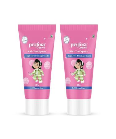 Perfora Kids Toothpaste - 100 g (50 g X 2) | SLS Free | Contains Micro HAP for Stronger Teeth | No Artificial Sweeteners | Pack of 2 - Bubblegum Blast