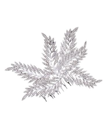Beaupretty Comb bridal comb bridal headpieces for wedding leaves hair comb winter wedding decor Snowflake women hair Bridal Hair rhinestone floral hair clip bride Hair up crystal Wedding