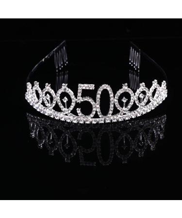 Lurrose 21st Birthday Crystal Crown Tiara - Rhinestone Headband with Hair Comb | Elegant Gold & Silver Decor for Weddings & Parties - Buy Online on GoSupps.com