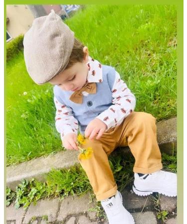 Volunboy Baby Boys Gentleman Suit 4 PCS Set | Formal Waistcoat Outfit Wedding Shirts + Vest + Bow Tie | 18-24 Months - Buy Online on GoSupps.com