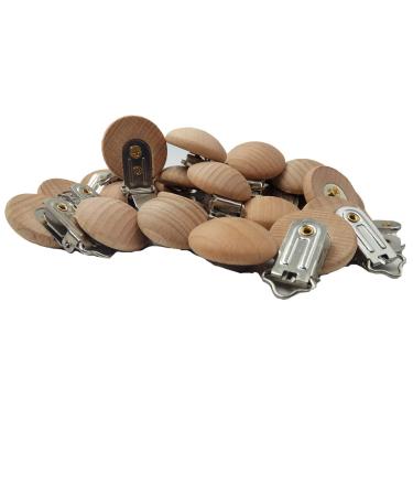 Natural Beech Wood Pacifier Clips Grasping Toy Suspender Clips Charm DIY Wood Pacifier Clip Holder Accessories (3cm withouthole)