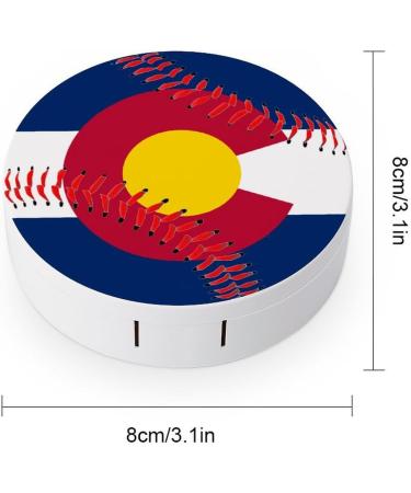 Colorado Flag Baseball Contact Lens Travel Kit | Portable Cute Box with Mirror for Daily Outdoor Use - Buy Online on GoSupps.com