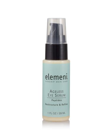 elemeni Ageless Eye Serum 1 fl oz Natural Peptides Restructure Eye Bags & Folds Improve Dark Circles Reduce Puffiness Diminish Crows Feet Use Day and Night 2X Size of Others Clean Ingredients