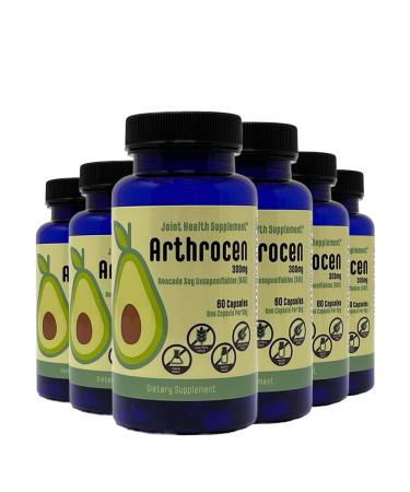Arthrocen Joint Health Supplement 300Mg Avocado Soy Unsaponifiable Non-GMO Dairy Free Gluten Free & Shellfish Free 60 Day Supply One Capsule Per Day (12 Months)