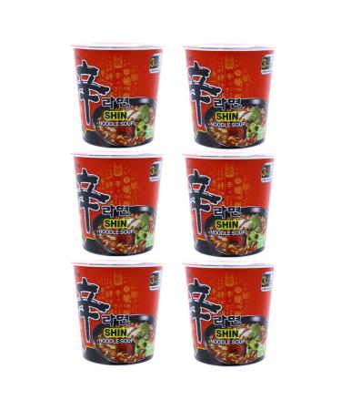 Nongshim Shin Spicy Ramen Instant Gourmet Cup Noodle 2.64 Ounce (Pack of 6) Spicy 2.64 Ounce (Pack of 6)