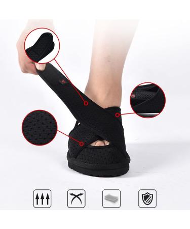 Summer Lightweight Edema Shoes for Swollen Feet | Orthopedic Diabetic Slippers for Women & Men | Wide Width Comfortable Breathable | 7 Black - Buy Online on GoSupps.com