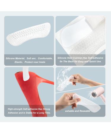 4 Pairs Silicone Heel Cushions - Self-Adhesive Inserts for Large Shoes & High Heels - Transparent Heel Protection - Buy Online on GoSupps.com